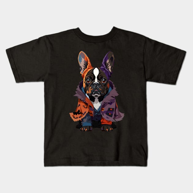 Frenchie Halloween Coat Kids T-Shirt by CandyApparel